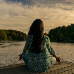 outdoor yoga by the lake