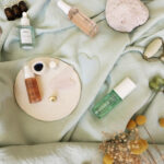 Various Gua Sha and skin care products.